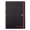OXFORD Notebook Black n' Red A4 Ruled Spiral Bound PP (Polypropylene) Hardback Black, Red Perforated 140 Pages 140 Sheets