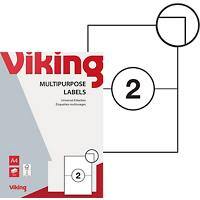 Viking Multipurpose Label 1005945 Yes Special format White 210 x 148 mm 100 Sheets of 2 Labels