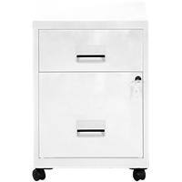 Pierre Henry Steel Filing Cabinet with 2 Lockable Drawers COMBI 530 x 400 x 400 mm White