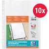 OXFORD Punched Pockets A4 Smooth Transparent 180 microns Polypropylene Up 11 Holes Pack of 10