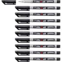 STABILO Write-4-all 156/46 Permanent Marker Fine Bullet 0.7 mm Black Water Resistant Pack of 10