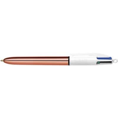 BIC 4 Colours Shine Dusty Rose Ballpoint Pen Black, Blue, Green, Red Medium 0.32 mm Refillable