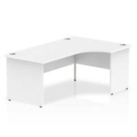 Dynamic Corner Right Hand Crescent Desk White MFC Panel End Leg White Frame Impulse 1800/1200 x 600/800 x 730mm