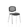 Dynamic Stacking Chair ISO Chrome Mesh Back Black Fabric Seat Pack Of 4 Without Arms