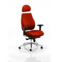 Dynamic Synchro Tilt Posture Chair Multi-Functional Arms Chiro Plus Ultimate Tabasco Red Seat With Adjustable Headrest High Back