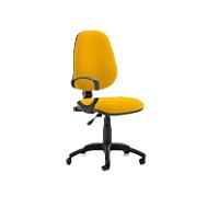 Dynamic Permanent Contact Backrest Task Operator Chair Loop Arms Eclipse I Senna Yellow Seat Without Headrest High Back