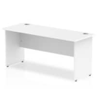Dynamic Rectangular Office Desk White MFC Panel End Leg White Frame Impulse 1600 x 600 x 730mm