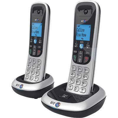 BT Telephone BT2200 Twin Silver, Black
