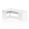 Dynamic Corner Left Hand Desk White MFC Panel End Leg White Frame Impulse 1600 x 1200 x 730 mm
