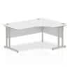 Corner Desks Right Hand Crescent White MFC Cantilever Legs Silver Impulse 1600/1200 x 600/800 x 730mm