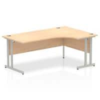 Dynamic Corner Right Hand Crescent Desk Maple MFC Cantilever Leg Grey Frame Impulse 1800/1200 x 600/800 x 730mm