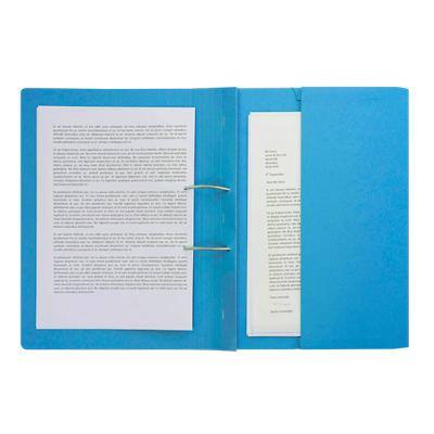 Exacompta Pocket Spring Coil Flat File Foolscap Blue Pack of 25