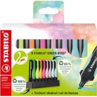 STABILO GREEN BOSS 6070/08-5 Highlighter Assorted 83 % Recycled Medium Chisel 2+5 mm Refillable Pack of 8