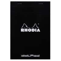 Rhodia Notepad 16559C A5 Dotted Stapled Top Bound Cardboard Soft Cover Black Perforated 160 Pages