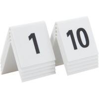 Securit Table Numbers 1-10 White 5.2 x 4.5 x 5.2 cm Pack of 10