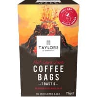 Taylors of Harrogate Coffee Bags Ground Black Pepper, Smoke Extra Dark Arabica, Robusta Pack of 10