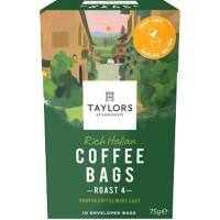 Taylors of Harrogate Coffee Bags Ground Almond, Dark Chocolate Arabica Pack of 10