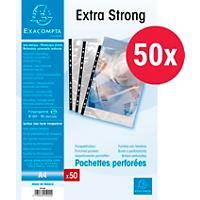 Exacompta Punched Pockets A4 Smooth Transparent 90 Microns PP (Polypropylene) Top Opening 5920E Pack of 50