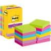 Post-it Super Sticky Notes  654-12SS-UC 76 x 76 mm 90 Sheets Per Pad Blue, Green, Pink, Purple, Yellow Square Plain Pack of 12