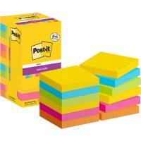 Post-it Carnival Collection Super Sticky Notes Square 76 x 76 mm Plain Assorted 654-SSCARN-P8+4 90 Sheets Value Pack 8 + 4 Free