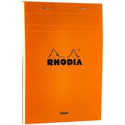 Rhodia Legal Pad 16260C A5 Squared Stapled Top Bound Cardboard Hardback Yellow Perforated 80 Pages