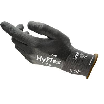 HyFlex Non Disposable Handling Gloves Foam, Nitrile Size 7 Black 12 Pairs
