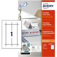 Avery Laser Place Card L4796-20 No A4 White 6 x 21 cm Pack of 20