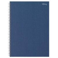 Viking Notebook A4 Ruled Twin Wire Side Bound Paper Hardback Navy Blue Perforated 160 Pages