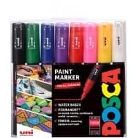 POSCA 153544382 Paint Marker Assorted Fine Bullet 0.7 mm Pack of 8