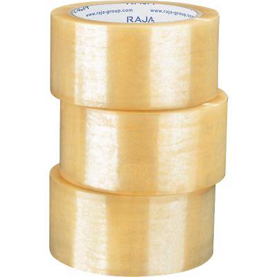 RAJA Packaging Tape Transparent 50 mm (W) x 66 m (L) PP (Polypropylene) Pack of 36