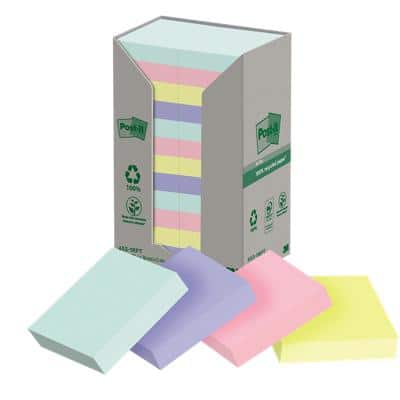 Post-it Sticky Notes Assorted 38 x 51 mm 100 Sheets Pack of 24