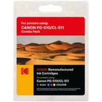 Kodak PG-510/CL-511 Compatible Canon Ink Cartridge Black, Cyan, Magenta, Yellow Duopack 2 Packs of 24 ml