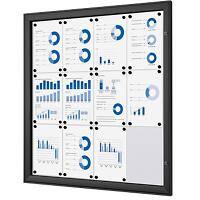 SHOWDOWN Lockable Notice Board Magnetic 96.1 (W) x 100.4 (H) cm Black 12 x A4