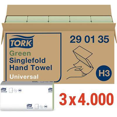 Tork Universal Hand Towel Green 1 Ply 200 Sheets Pack of 60