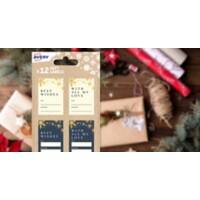 Avery NGIFT19.UK Wish Christmas Gift Labels 3 Sheets of 12 Labels