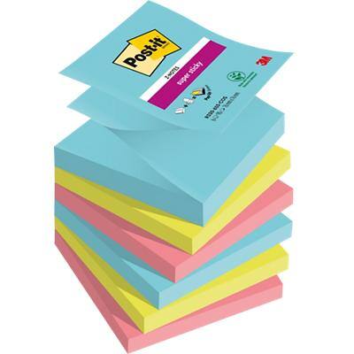Post-it Cosmic Super Sticky Z-Notes 76 x 76 mm Assorted Colours Square 6 Pads of 90 Sheets