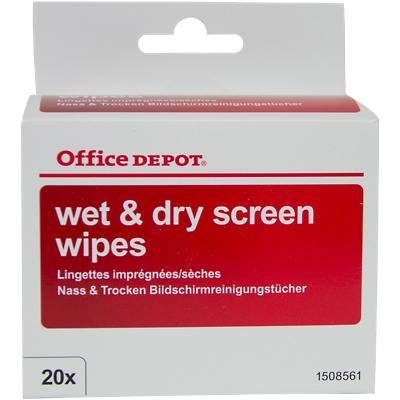 Office Depot Screen Wipes White 7 x 9 cm Pack of 20