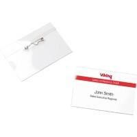 Viking Standard Name Badge with Pin Landscape 90 x 60 mm Pack of 50