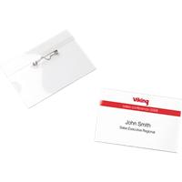 Viking Standard Name Badge with Pin Landscape 90 x 60 mm Pack of 50