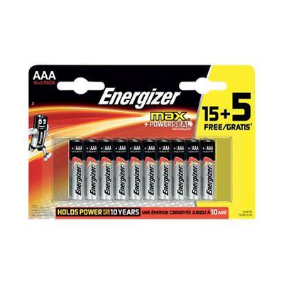 Energizer Batteries Max AAA Value Pack 15 + 5 Free