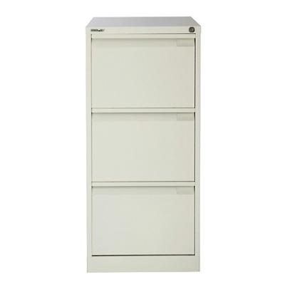 Bisley Steel Filing Cabinet 3 Drawers Lockable 470 x 622 x 1,016 mm Chalk White
