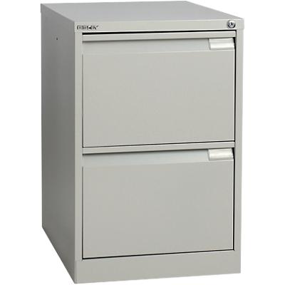 Bisley Steel Filing Cabinet 2 Drawers Lockable 470 x 622 x 711 mm Goose Grey