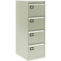 Bisley Steel Filing Cabinet with 4 Lockable Drawers 470 x 622 x 1,312 mm Grey