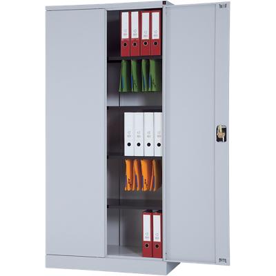 Realspace Regular Door Cupboard Lockable with 4 Shelves Steel High 920 x 420 x 1950mm Grey