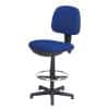 Realspace Draughtsman Chair Permanent Contact Fabric with Adjustable Seat Blue 110 kg