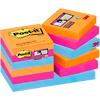 Post-it Bangkok Super Sticky Notes 47.6 x 47.6 mm Assorted Colours Square 12 Pads of 90 Sheets