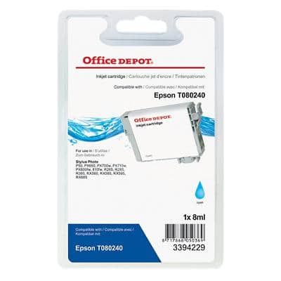 Office Depot Compatible Epson T0802 Ink Cartridge T080240 Cyan