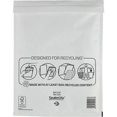 Mail Lite Mailing Bag G/4 White Plain 240 (W) x 330 (H) mm Peel and Seal 79 gsm Pack of 50