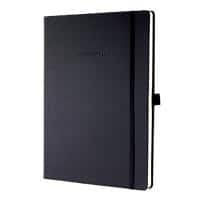 Sigel Notebook Conceptum A4 Ruled Casebound Hardback Black Perforated 194 Pages 97 Sheets