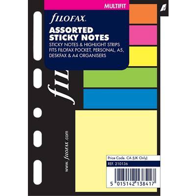 Filofax Diary Insert Sticky Notes Assorted